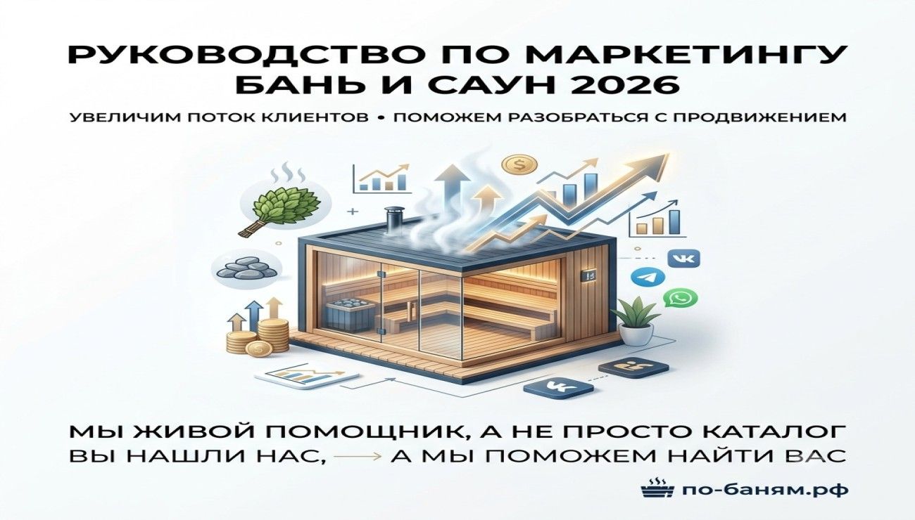 Руководство по маркетингу бань и саун в 2026 году: Как привлекать клиентов, забивать бронь на недели вперед и масштабировать банный бизнес