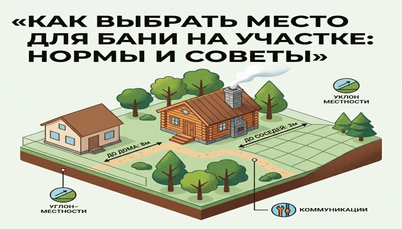 Как выбрать место для бани на участке: нормы и советы